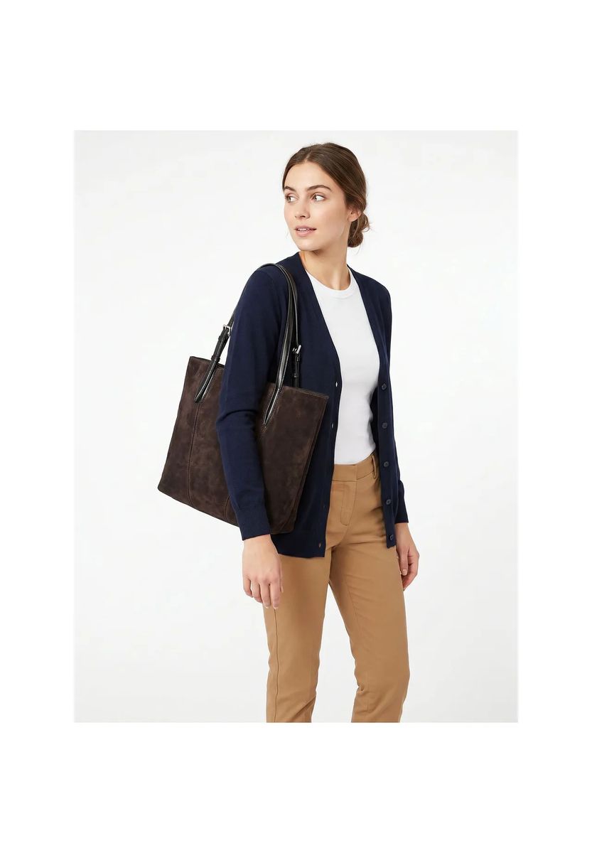Wildleder-Shopper mit verstellbaren Trägern