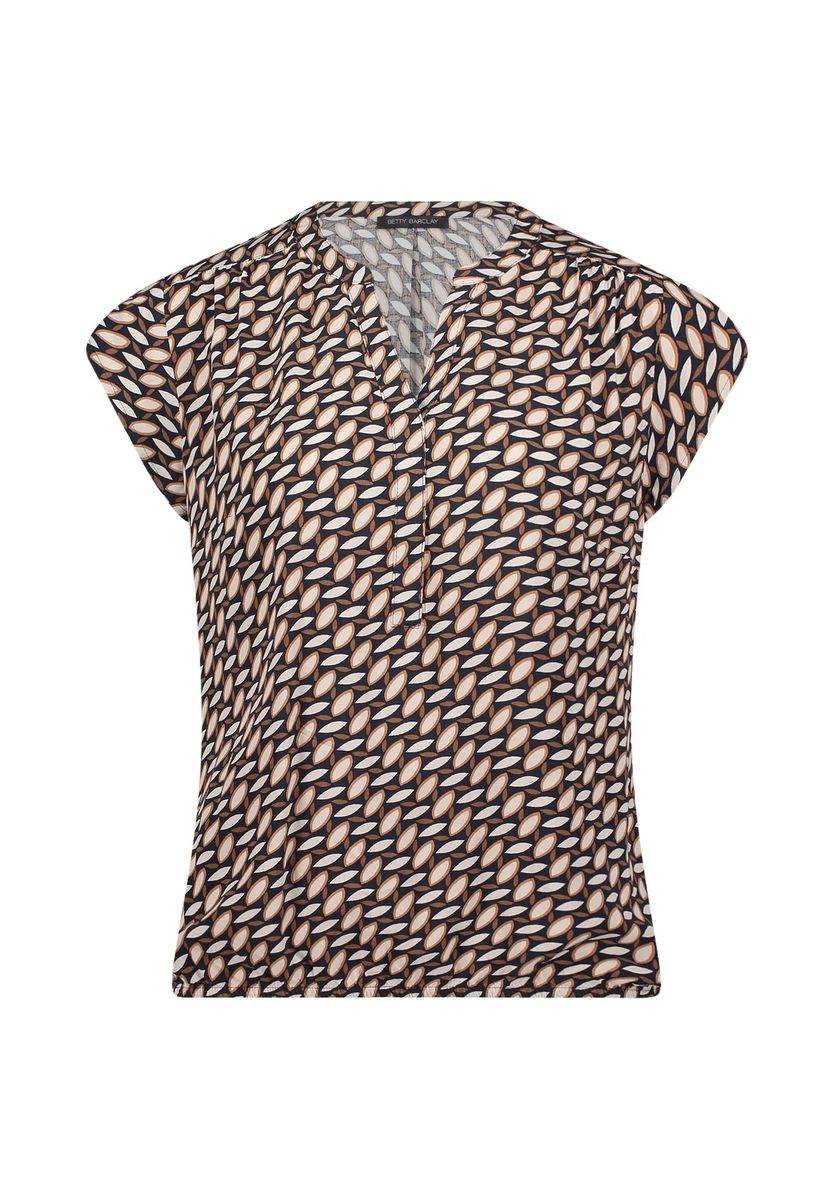 Kurzärmlige Shirtbluse mit Allover-Muster