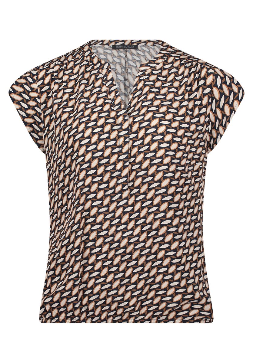 Kurzärmlige Shirtbluse mit Allover-Muster