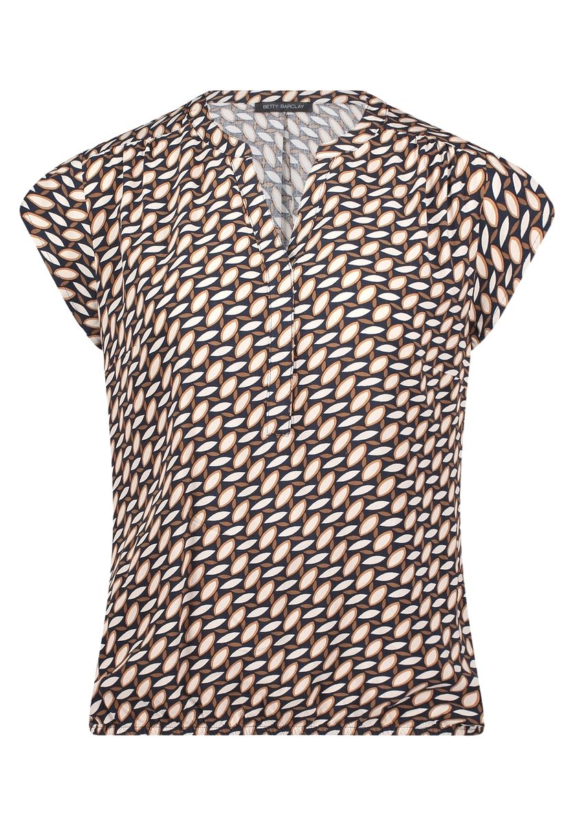 Kurzärmlige Shirtbluse mit Allover-Muster