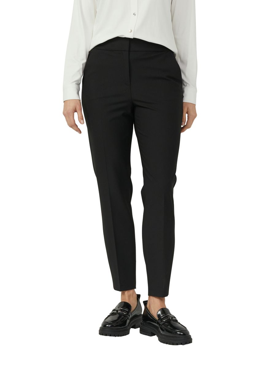 Schmal geschnittene High-Waist-Stoffhose