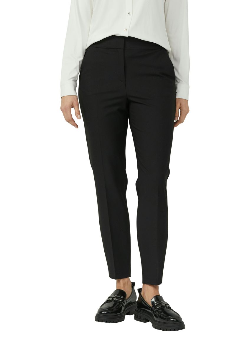 Schmal geschnittene High-Waist-Stoffhose