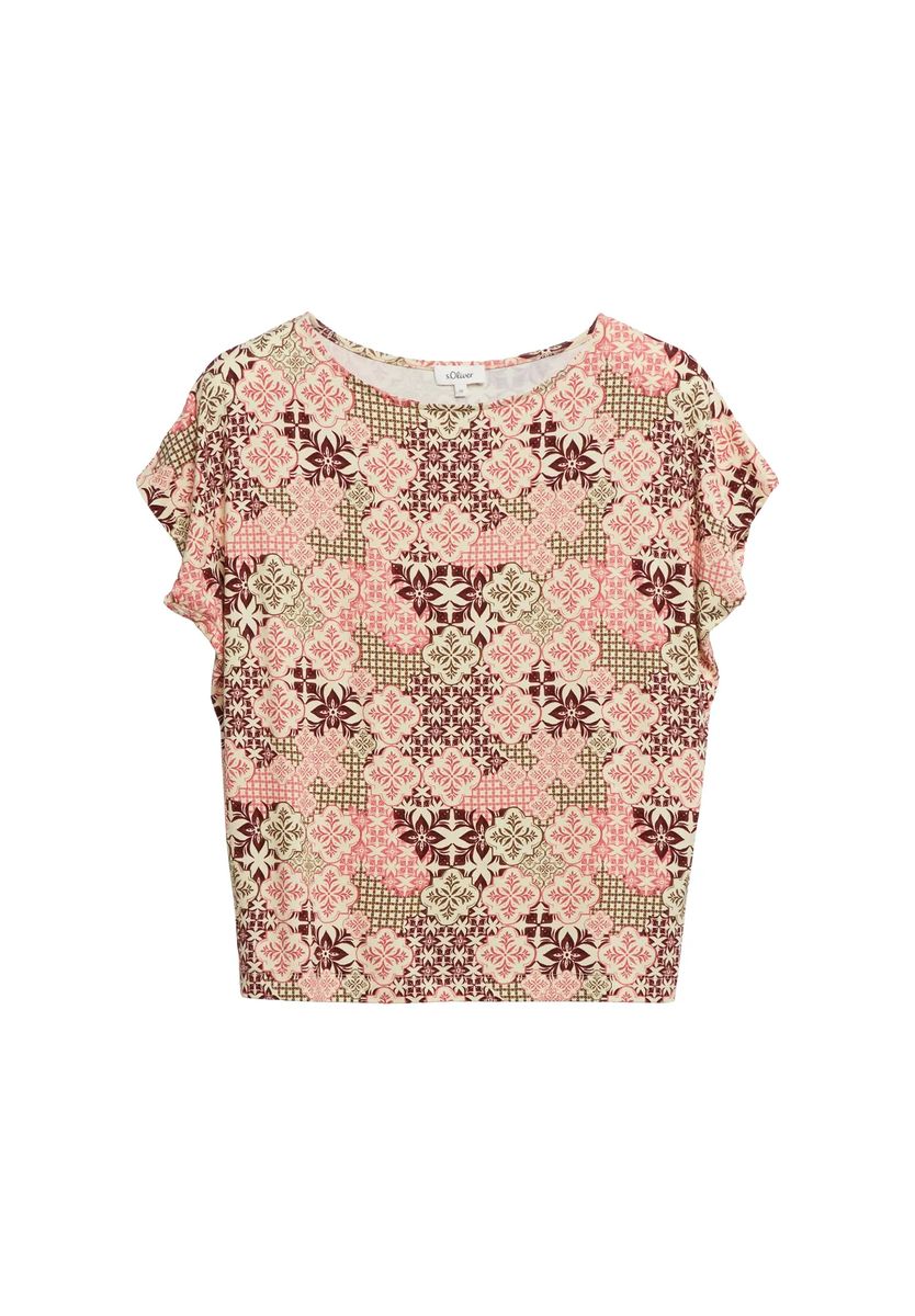 T-Shirt mit Allover-Fliesenmuster