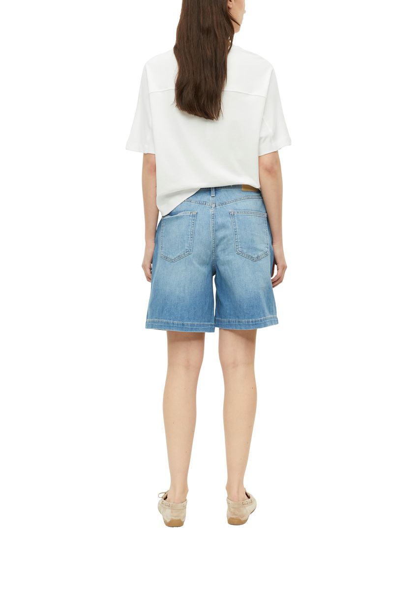 Jeans-Shorts mit weitem Bein