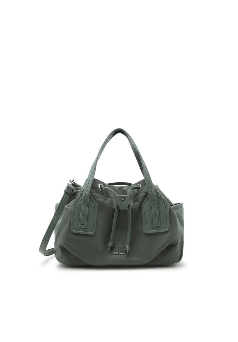 Beuteltasche aus Kunstleder mit Tunnelzug