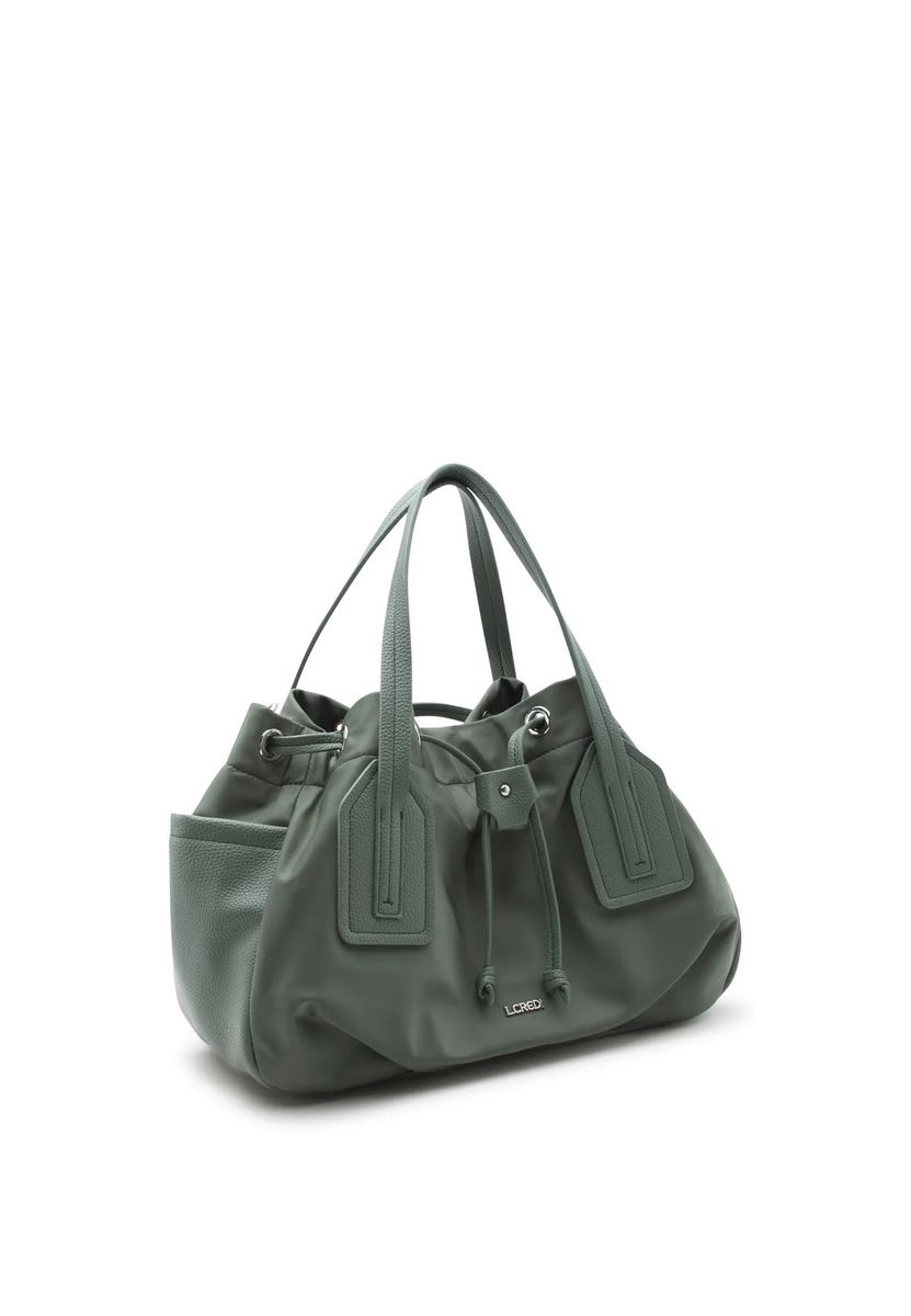 Beuteltasche aus Kunstleder mit Tunnelzug