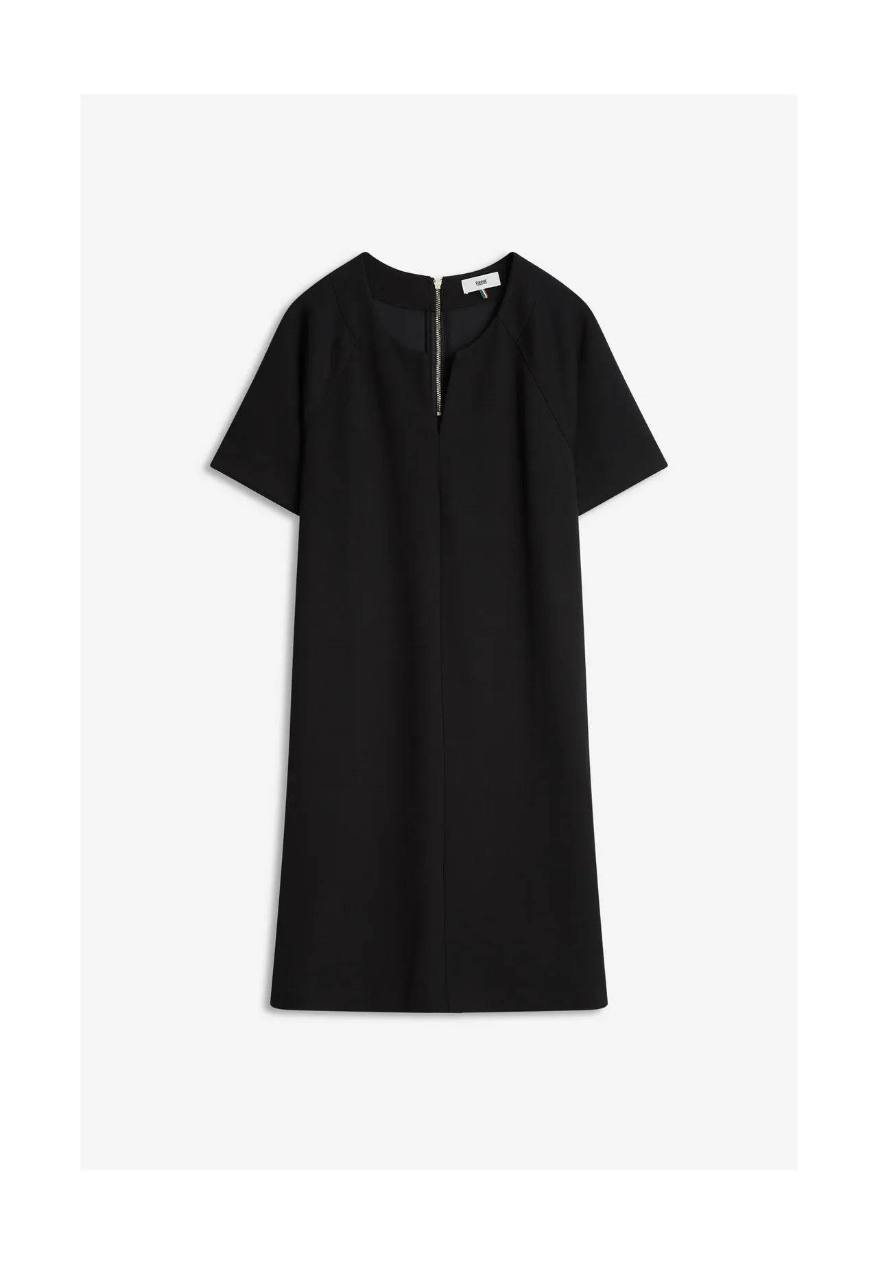 Geradliniges Etuikleid mit Split-Neck