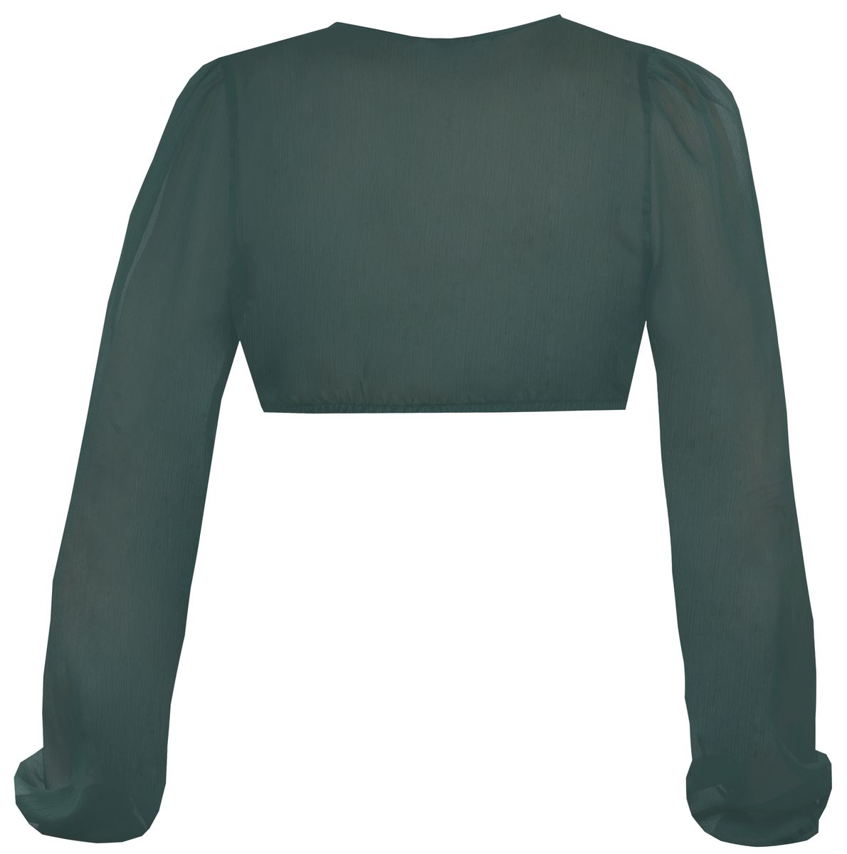 Transparente Langarm-Dirndlbluse mit V-Ausschnitt