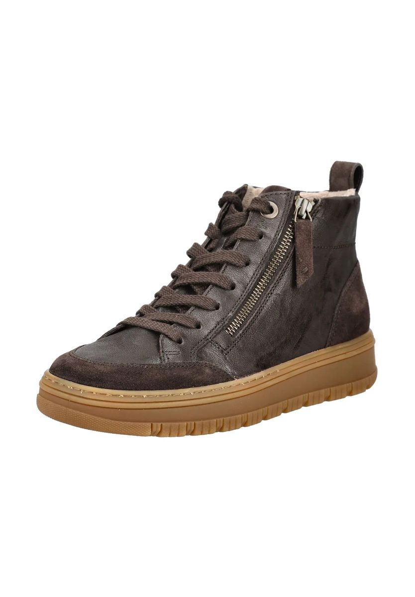 High-Top Leder-Sneaker mit Reißverschluss