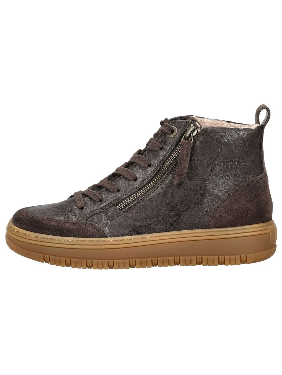 High-Top Leder-Sneaker mit Reißverschluss