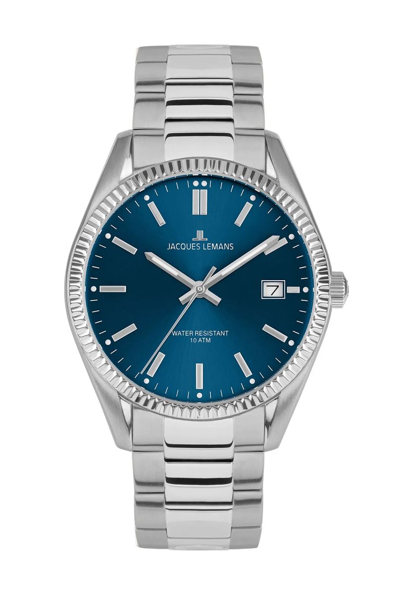 Klassische Dresswatch mit geriffelter Lünette