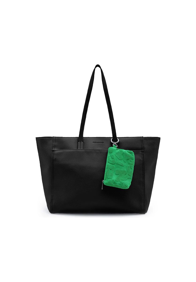 Leder-Shopper mit Kontrast-Etui