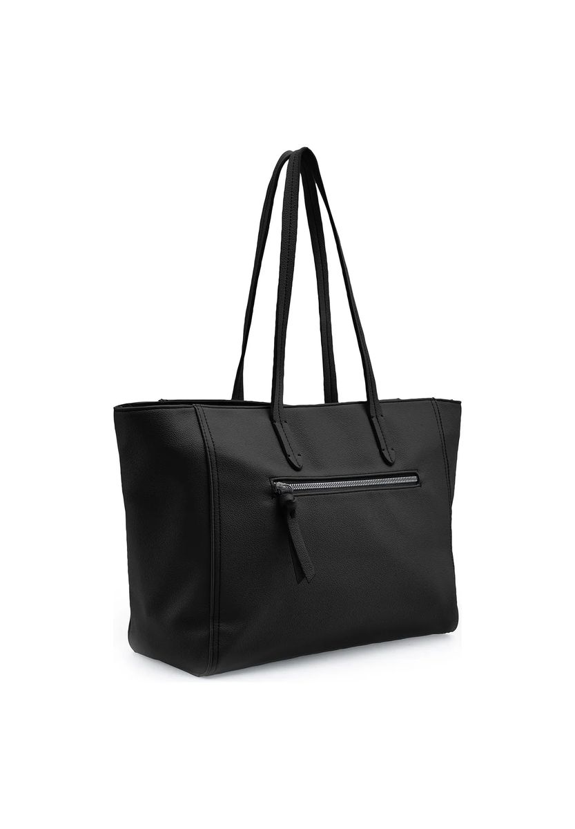 Leder-Shopper mit Kontrast-Etui