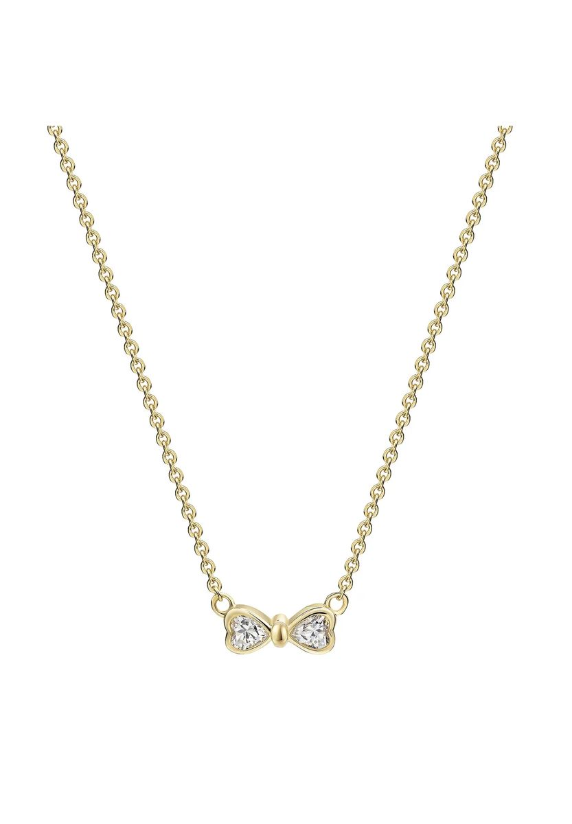 Romantische Goldkette mit Schleifenanhänger