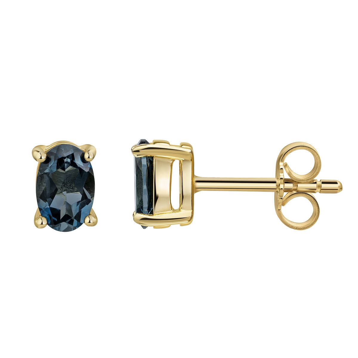 Ohrstecker mit ovalem Blautopas