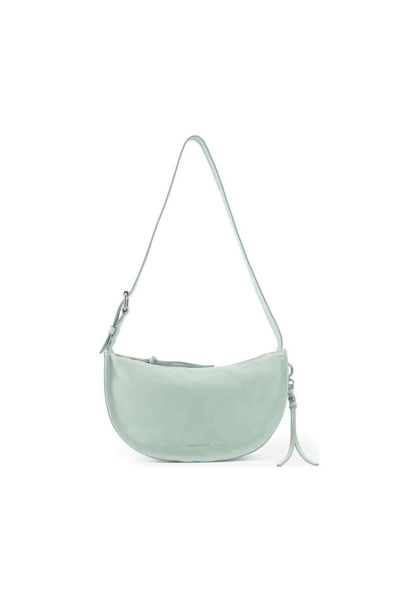 Schultertasche aus Wildleder in Halbmondform