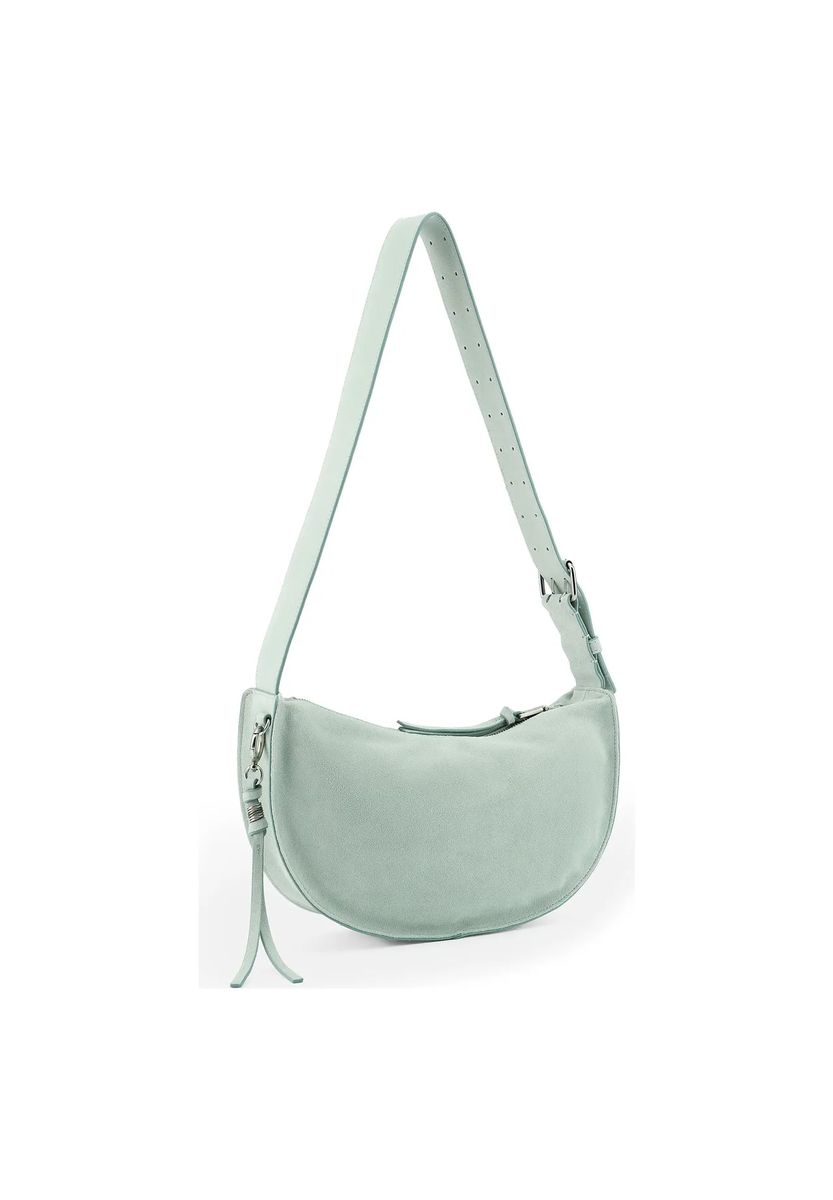 Schultertasche aus Wildleder in Halbmondform