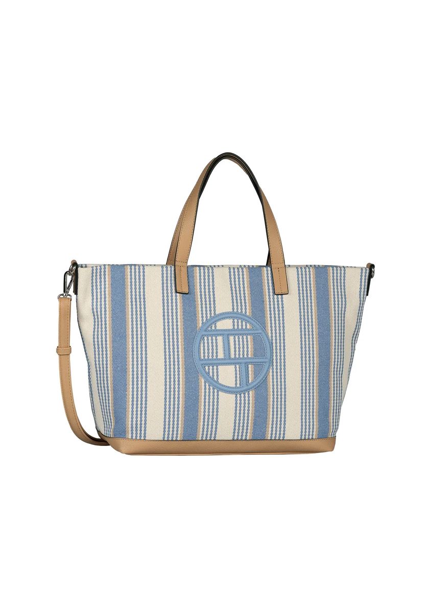 Maritime gestreifte Canvas-Shopper-Tasche