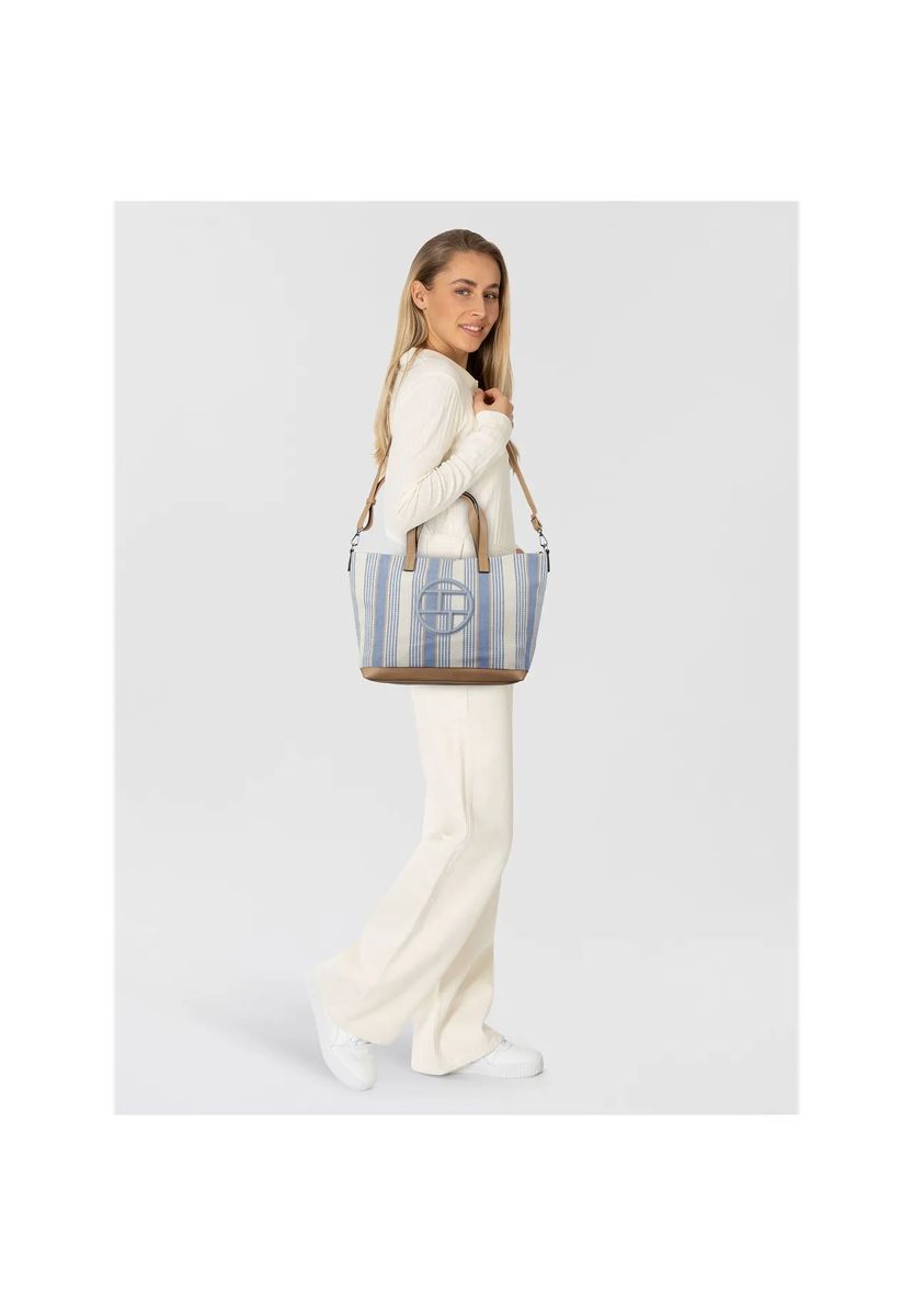 Maritime gestreifte Canvas-Shopper-Tasche