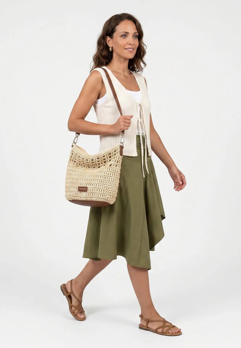 Hobo-Tasche in Bast-Optik