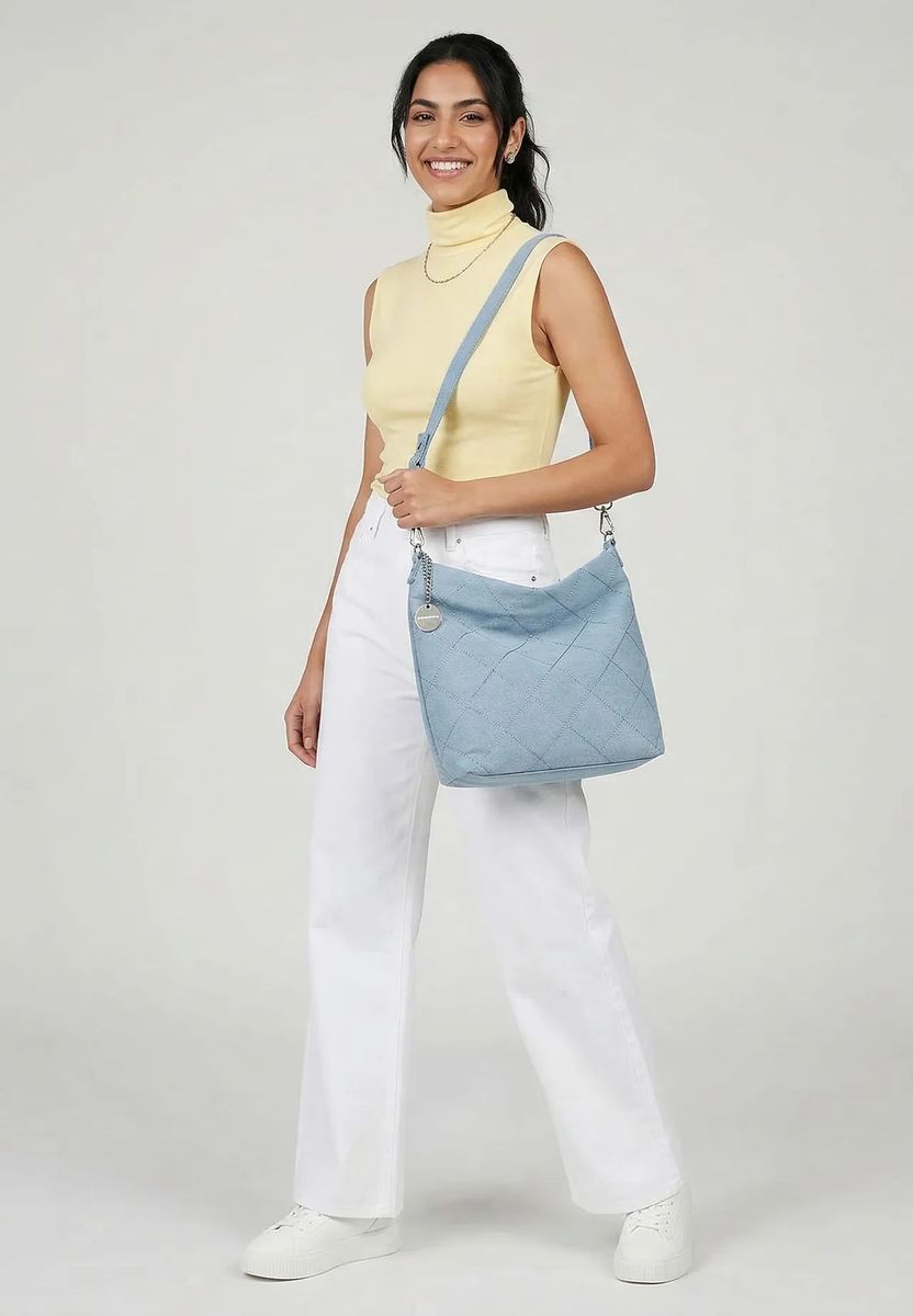 Beuteltasche mit Strass-Rautenmuster