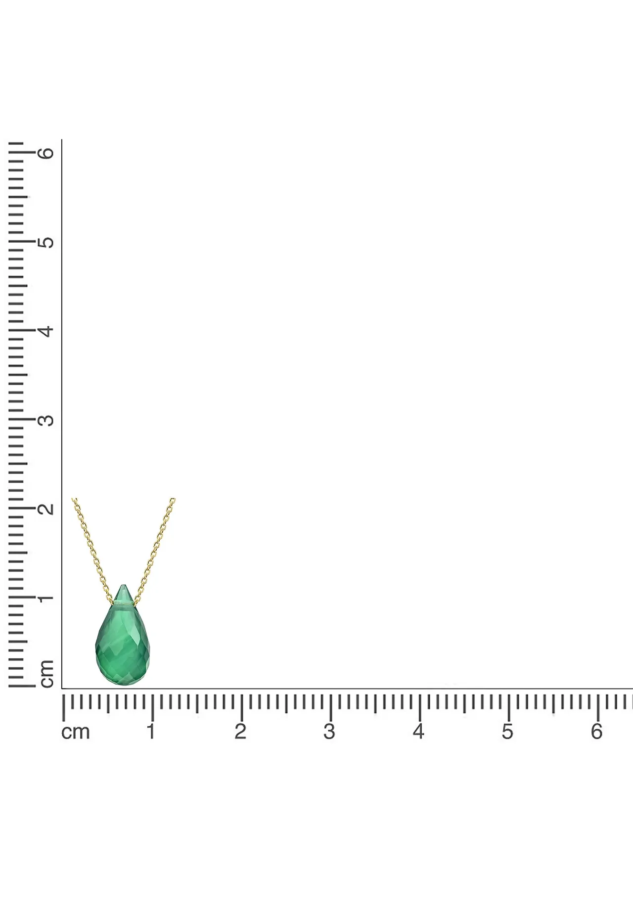 Collier mit facettiertem Chalzedon-Tropfen