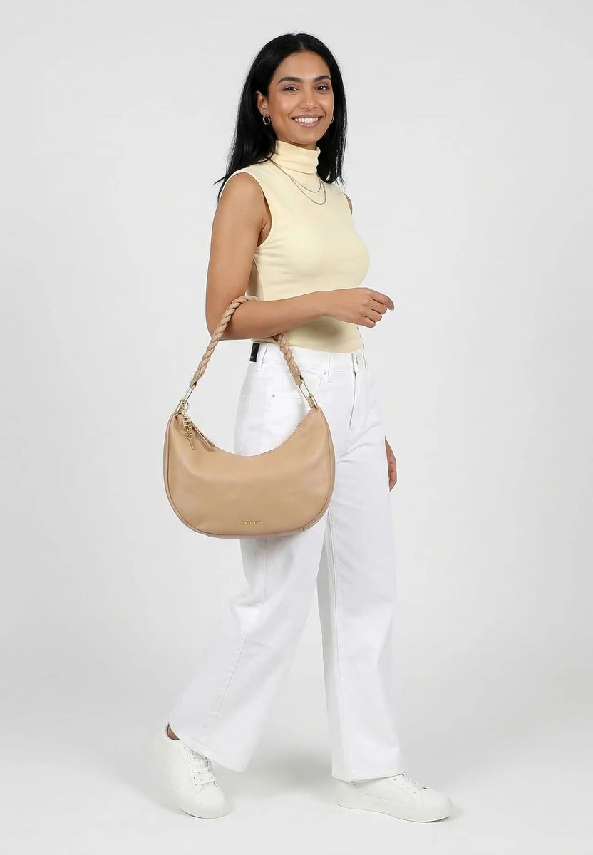 Crescent-Hobo-Tasche mit Flechtgriff