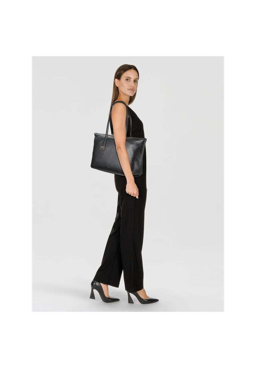 Elegante Shopper-Tasche aus genarbtem Leder