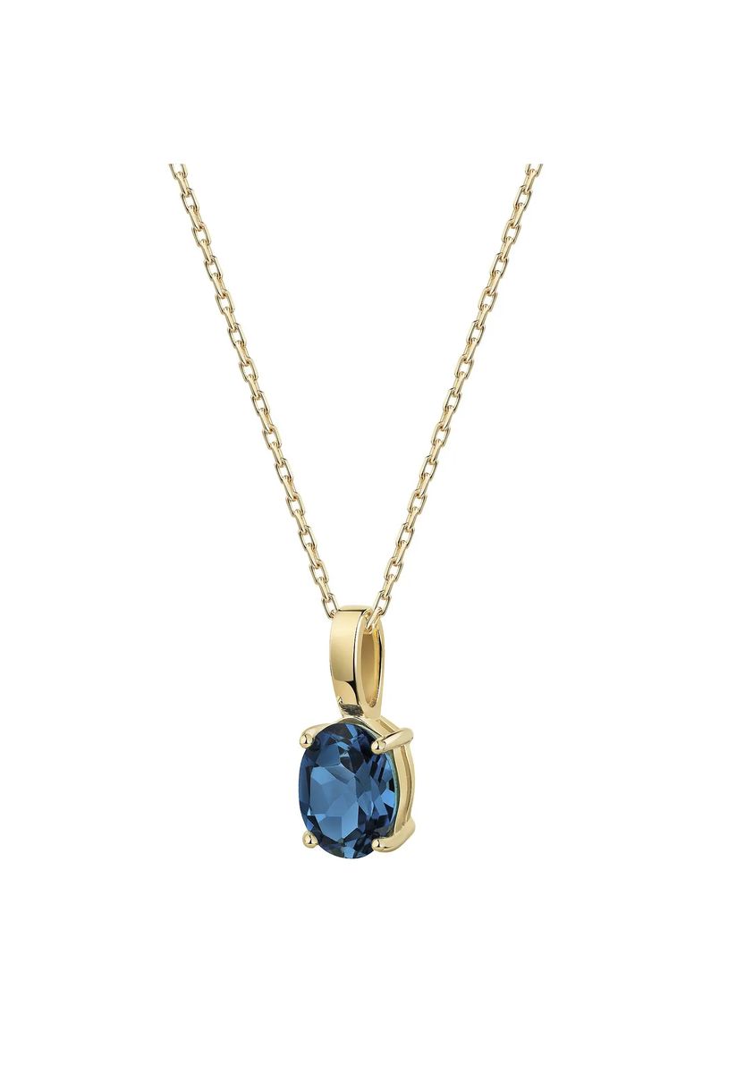Goldene Kette mit Blautopas-Anhänger