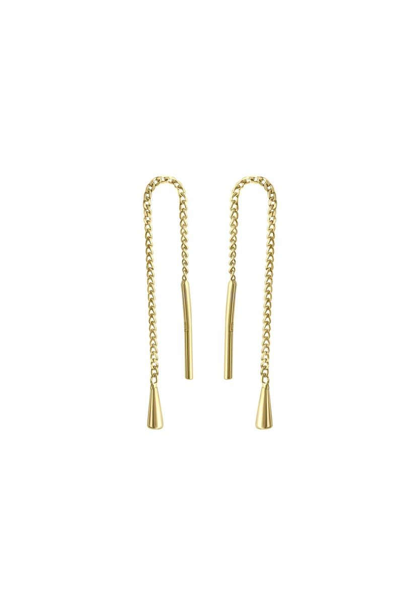 Minimalistische Goldene Durchzieher-Ohrringe