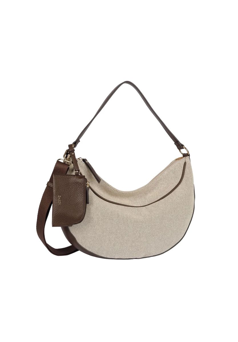 Halbmond-Schultertasche aus Canvas