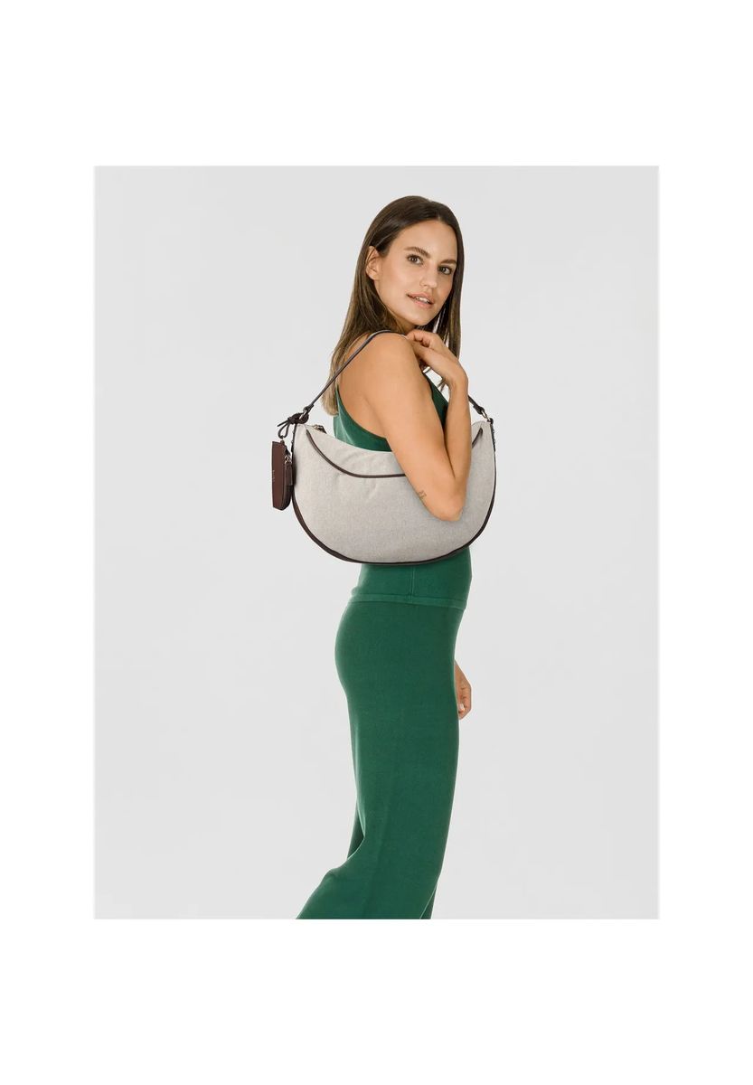 Halbmond-Schultertasche aus Canvas