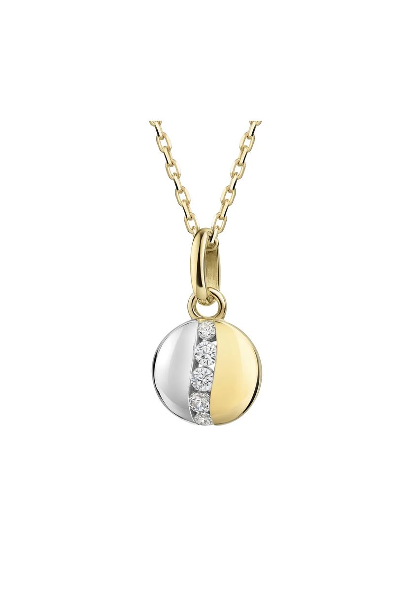 Zweifarbige Goldhalskette mit Diamantanhänger