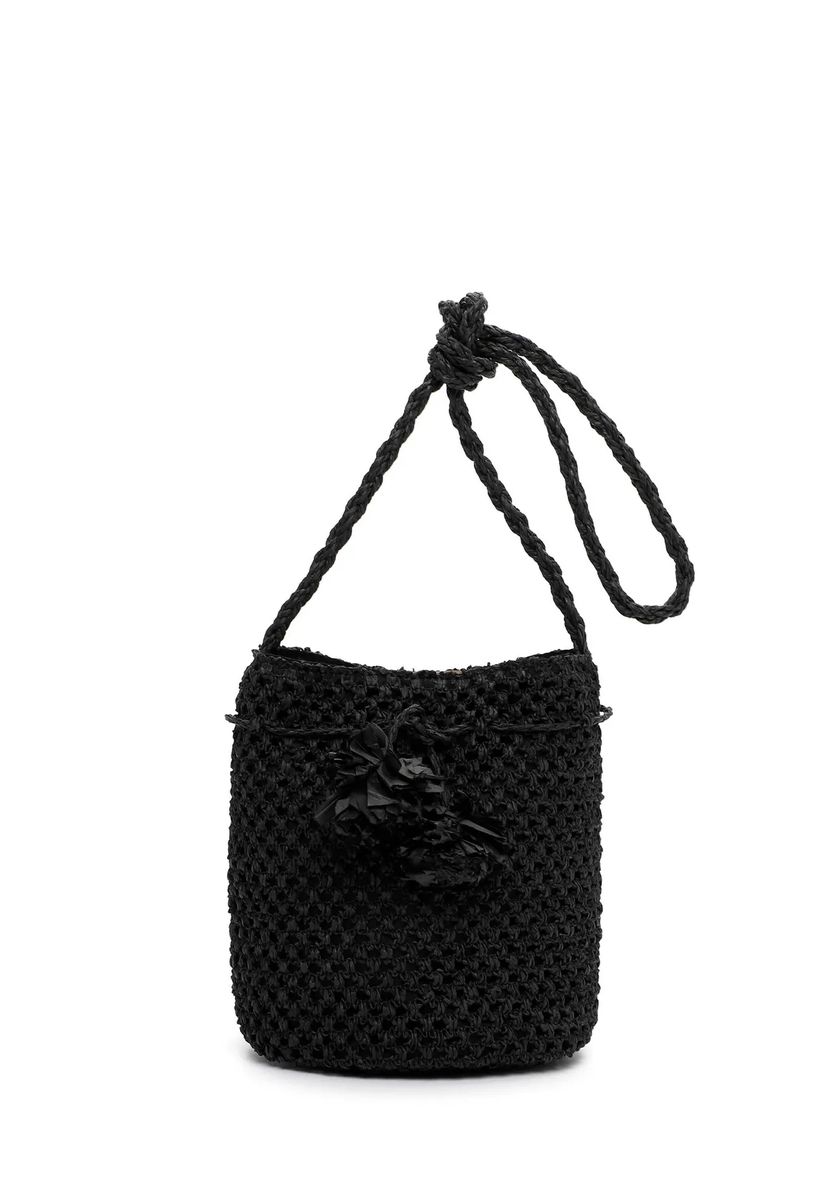 Gehäkelte Bucket-Tasche zum Umhängen