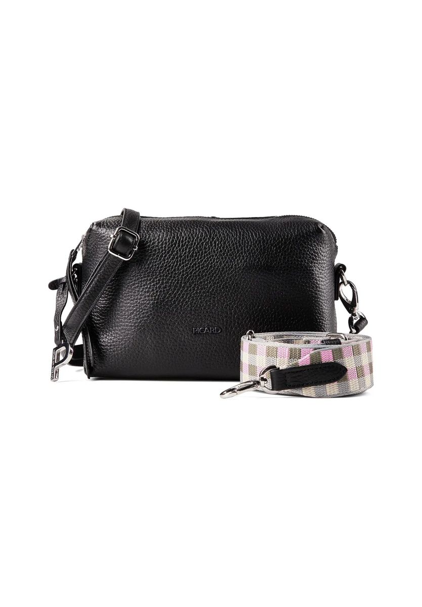 Genarbte Crossbody-Tasche mit Doppelgurt