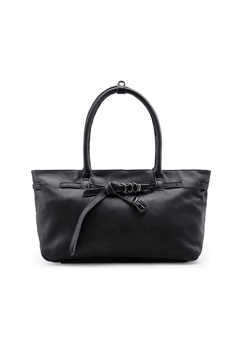 Leder-Shopper mit Knotendetail