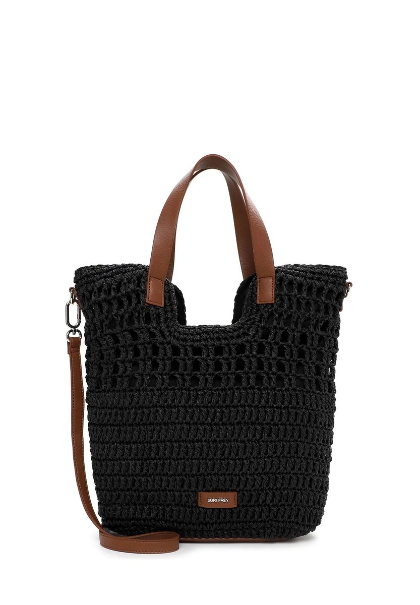 Gewebte Shopper-Tasche mit Kontrastriemen
