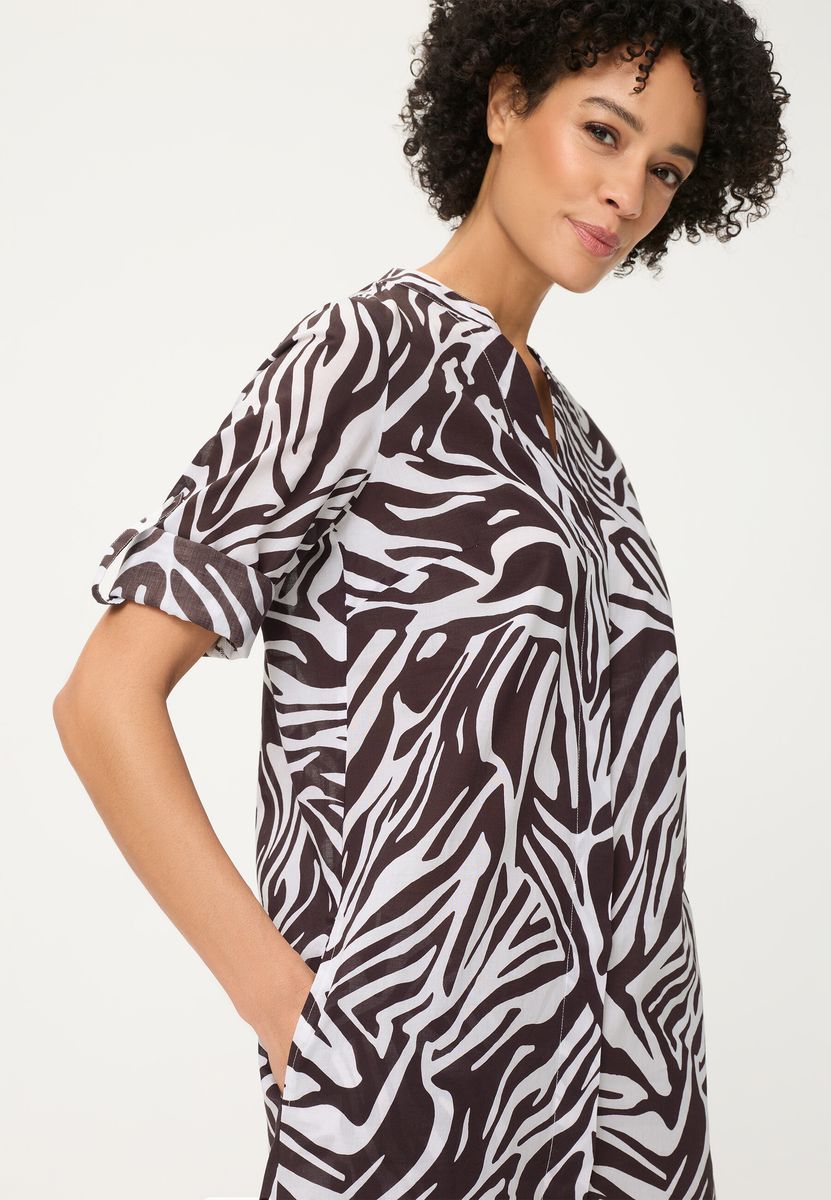 Hemdblusenkleid mit Zebra-Print