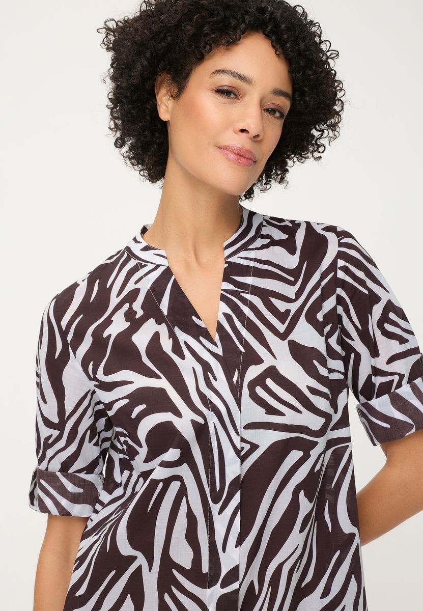 Hemdblusenkleid mit Zebra-Print