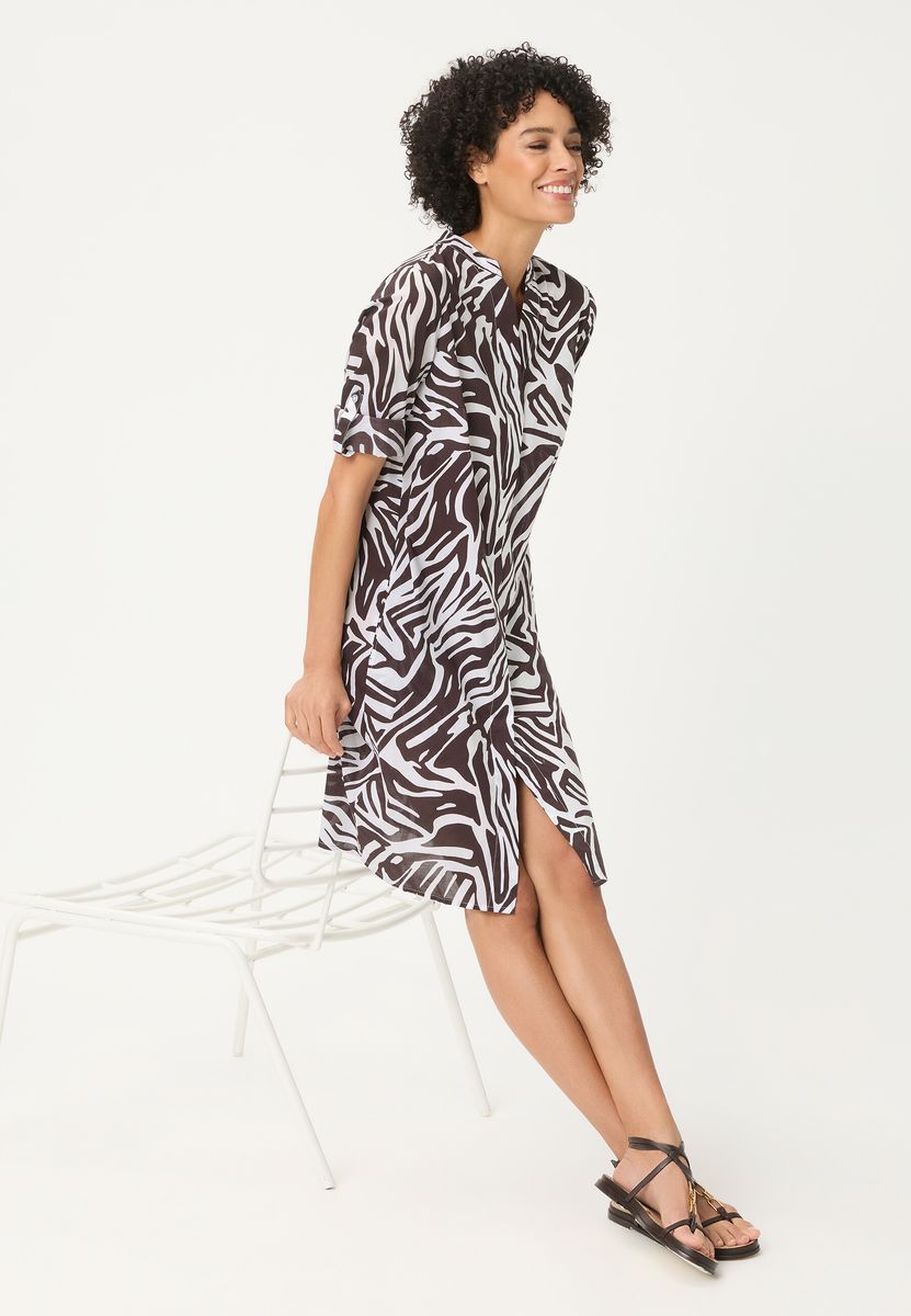 Hemdblusenkleid mit Zebra-Print