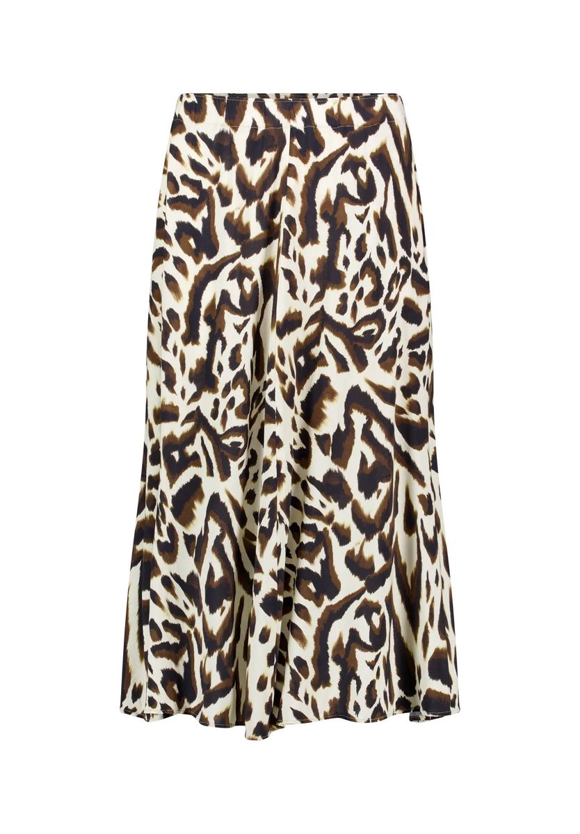 Fließender Midirock mit Animal-Print