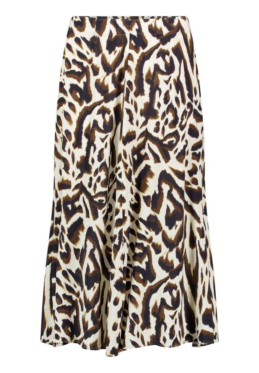 Fließender Midirock mit Animal-Print