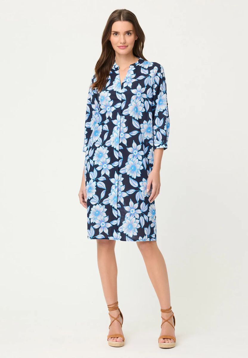 Baumwoll-Blusenkleid mit Blumenprint