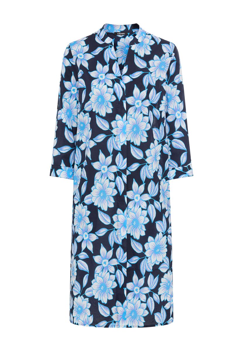 Baumwoll-Blusenkleid mit Blumenprint
