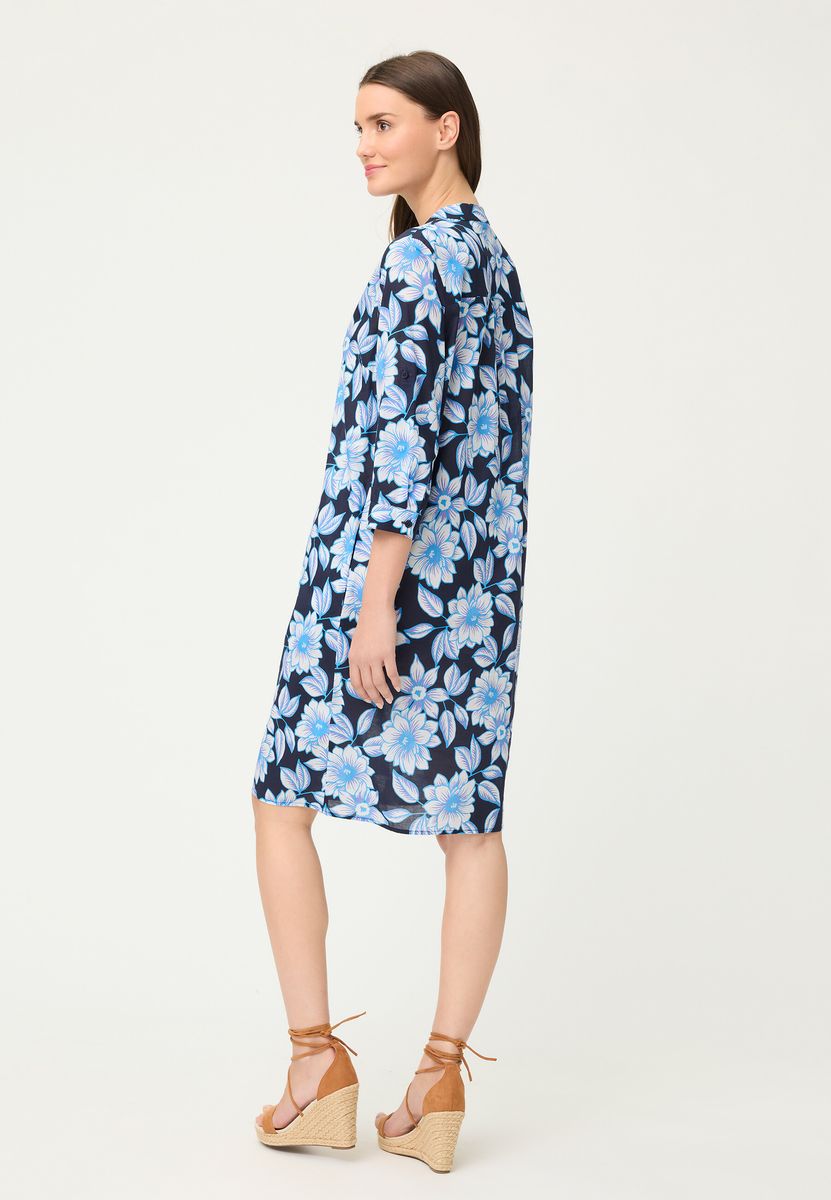Baumwoll-Blusenkleid mit Blumenprint