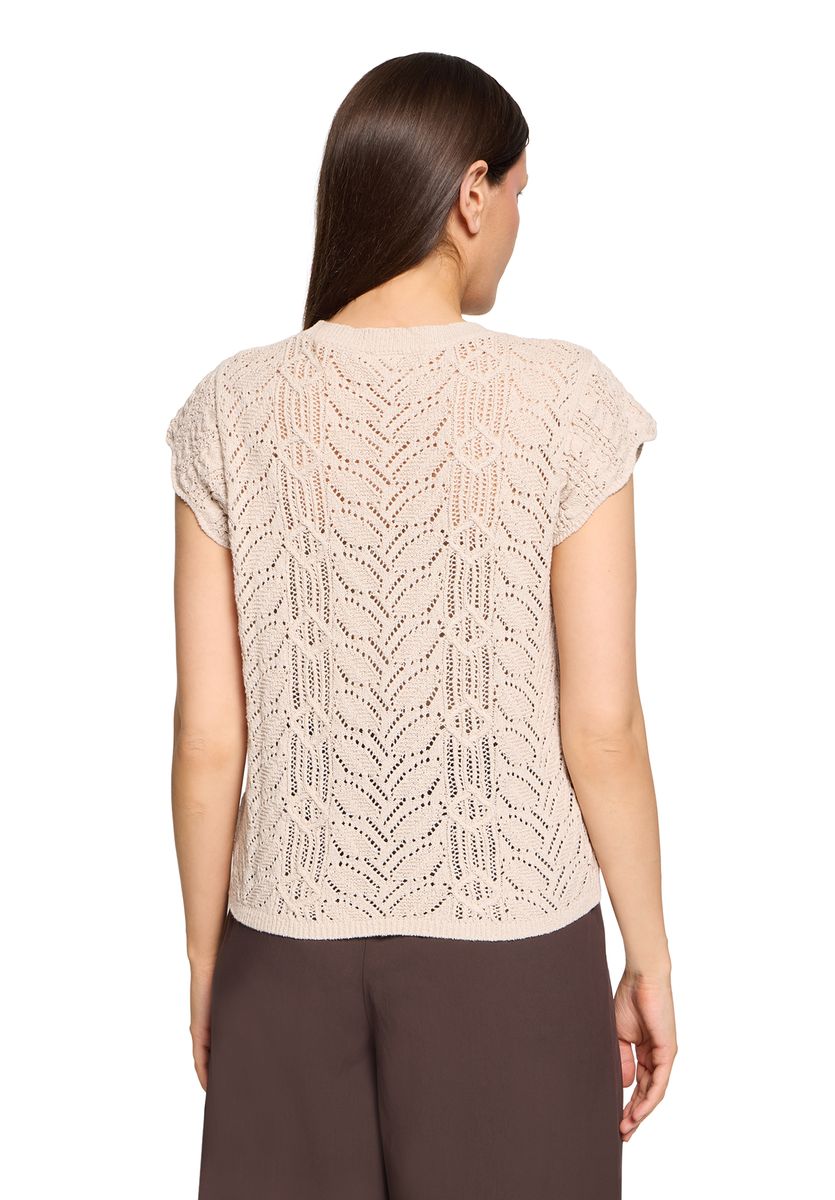 Kurzärmeliges Stricktop mit Ajourmuster