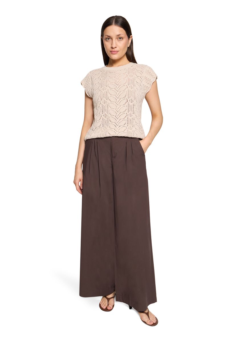 Kurzärmeliges Stricktop mit Ajourmuster