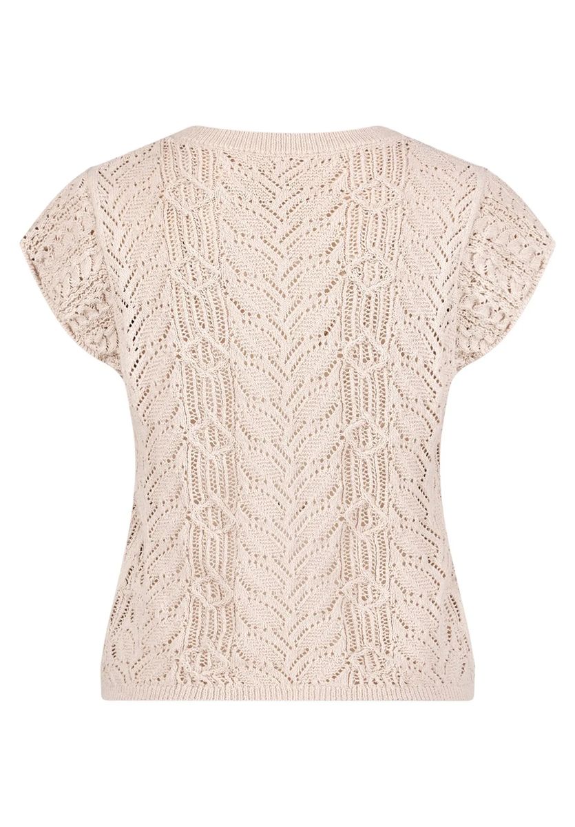 Kurzärmeliges Stricktop mit Ajourmuster
