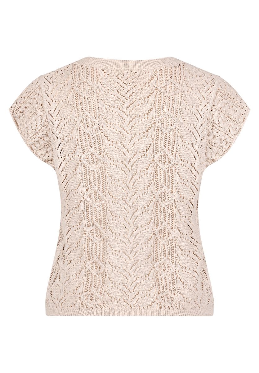 Kurzärmeliges Stricktop mit Ajourmuster