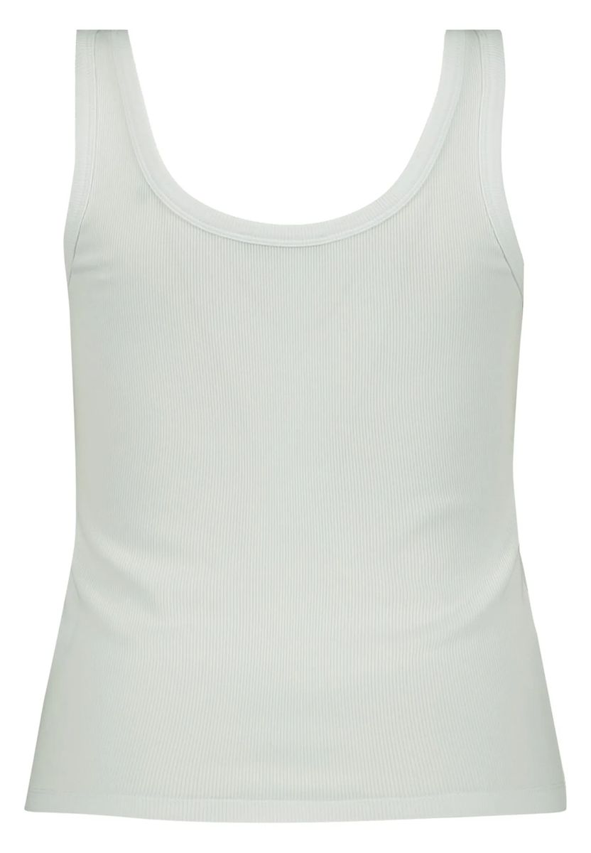 Geripptes Tanktop mit floraler Spitze